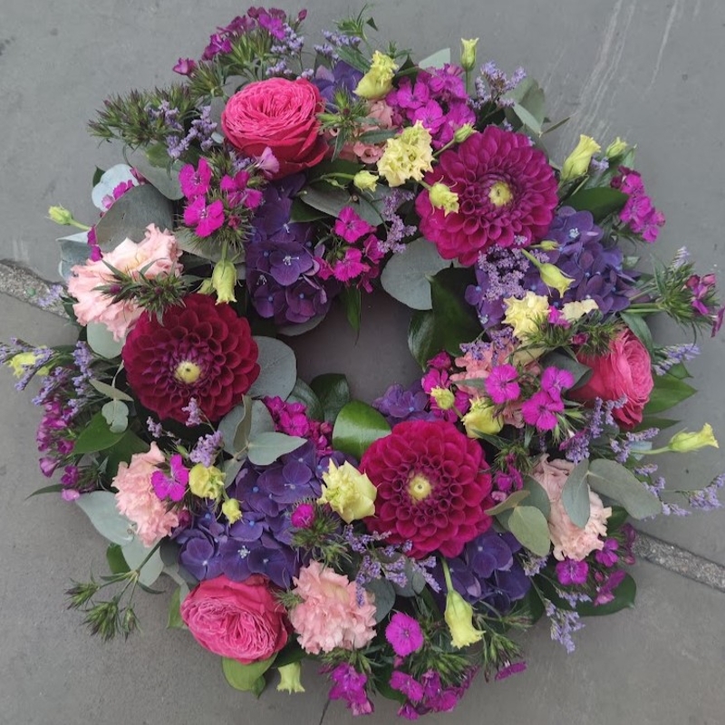 Florist's Choice Wreath Pink and Purple