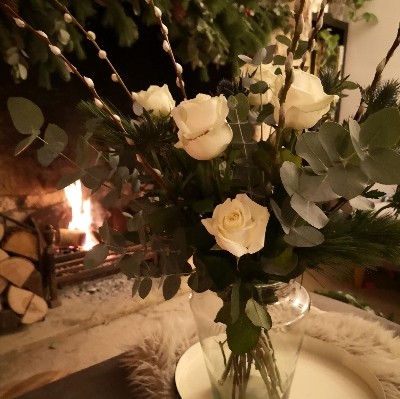 Eucalyptus and Rose Bouquet