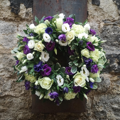 Rosemary, Lisianthus and Rose Wreath