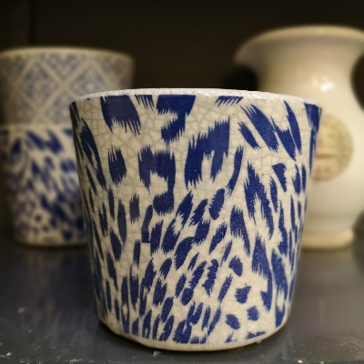 Blue Leopard Pot Cover