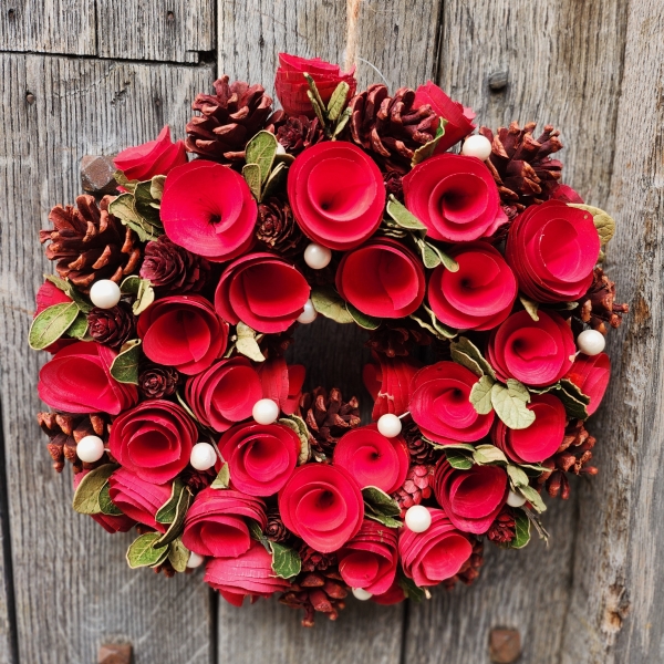 Poppy and Pearl Wreath