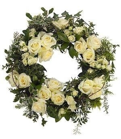 White Rose and Ivy Wreath