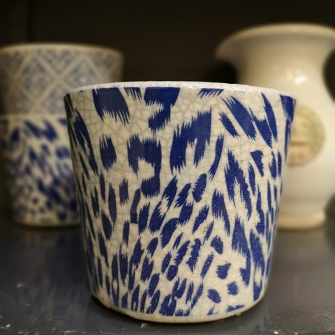 Blue Leopard Pot Cover